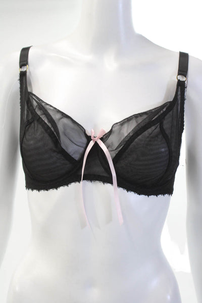 Little Miss By Miss Mandalay Womens Sheer Adjustable Bra Black Size 32E