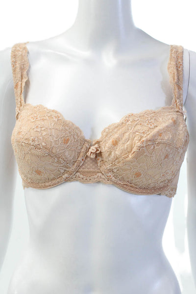 Fayreform Womens Floral Lace Underwired Adjustable Bra Pink Size 32D