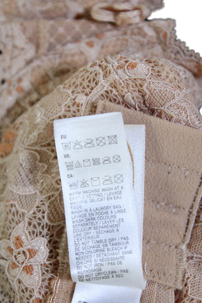 Fayreform Womens Floral Lace Underwired Adjustable Bra Pink Size 32D