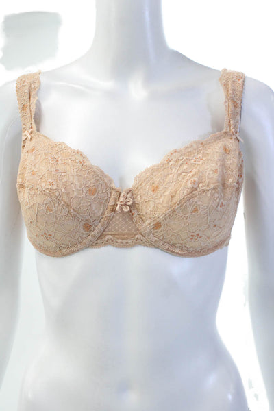 Fayreform Womens Floral Lace Underwired Adjustable Bra Pink Size 32DD