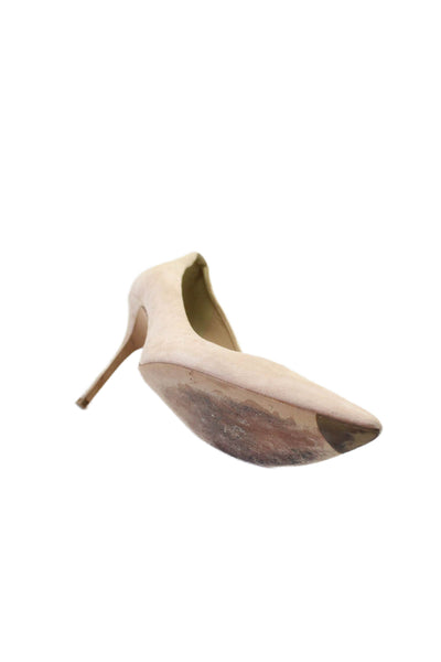 J Crew Womens Textured Suede Pointed Toe Slip On High Heel Pumps Nude Size 10.5