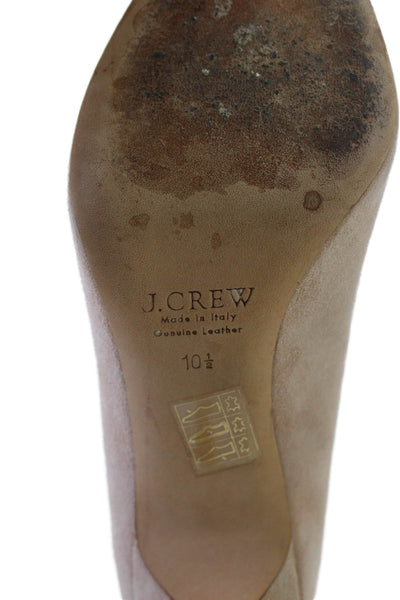 J Crew Womens Textured Suede Pointed Toe Slip On High Heel Pumps Nude Size 10.5