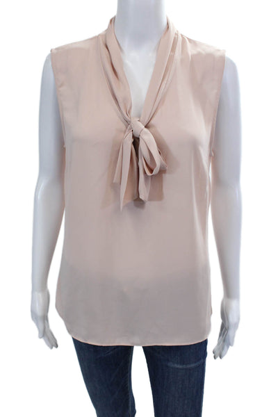Laundry by Shelli Segal Womens Sleeveless Tie V Neck Blouse Pink Size Medium