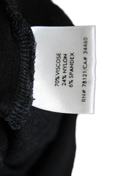 Eileen Fisher Womens Elastic Waistband Straight Leg Knit Pants Black Size PL