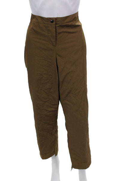 Babette Womens Zipper Fly High Rise Straight Leg Pants Brown Size Large
