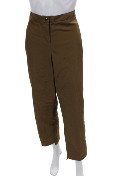 Babette Womens Zipper Fly High Rise Straight Leg Pants Brown Size Large