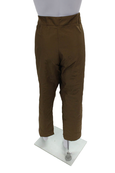 Babette Womens Zipper Fly High Rise Straight Leg Pants Brown Size Large