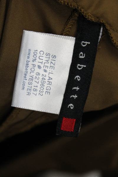 Babette Womens Zipper Fly High Rise Straight Leg Pants Brown Size Large