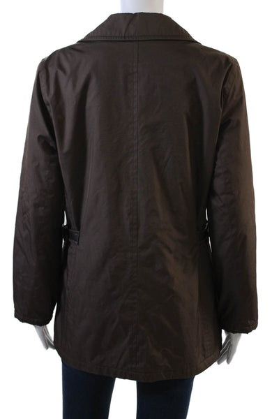 Anne Dee Goldin Womesn Collared Multi-Pocket Button Up Jacket Brown Size 4