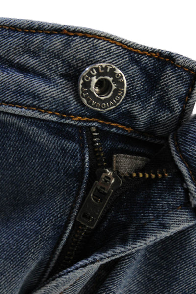 Cult of Individuality Womens Cotton Zip Button Distressed Jeans Blue Size EUR 34