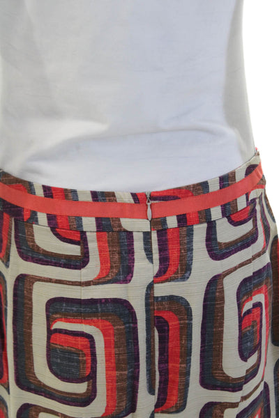 Boden Womens Textured Slit Zip Mid-length Pattern Multicolor Skirt Nude Size L