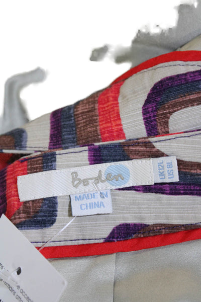 Boden Womens Textured Slit Zip Mid-length Pattern Multicolor Skirt Nude Size L