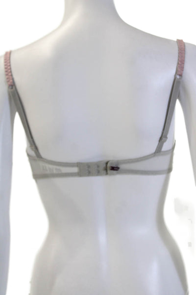 Princesse Tam Tam Womens Sheer Floral Underwired Balconette Bra Gray Size 32E