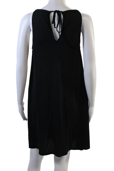 Carmen Marc Valvo Women's Beaded Sleeveless Key Hole Mini Dress Black Size XS