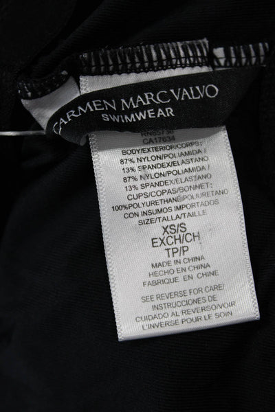 Carmen Marc Valvo Women's Beaded Sleeveless Key Hole Mini Dress Black Size XS