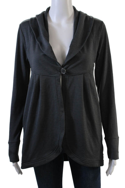 Athleta Women's Collared Long Sleeves One Button Blouse Gray Size XS