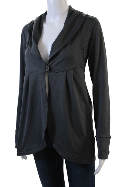 Athleta Women's Collared Long Sleeves One Button Blouse Gray Size XS