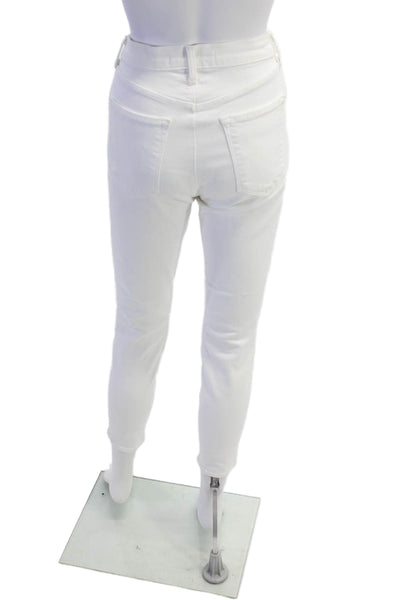 J Brand Womens Cotton Zip Button Slim Leg Casual Pants White Size EUR 28
