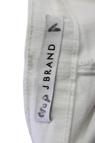 J Brand Womens Cotton Zip Button Slim Leg Casual Pants White Size EUR 28