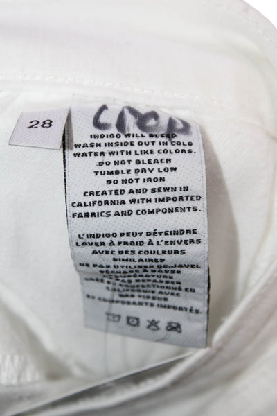J Brand Womens Cotton Zip Button Slim Leg Casual Pants White Size EUR 28
