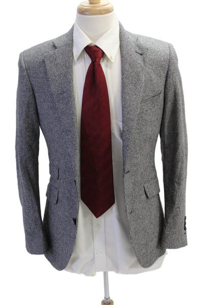 Alton Lane Men's Collared Long Sleeves Lined One Button Blazer Jacket Gray 36