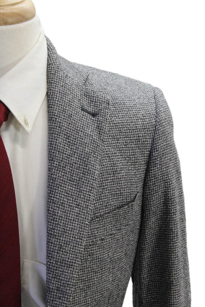 Alton Lane Men's Collared Long Sleeves Lined One Button Blazer Jacket Gray 36