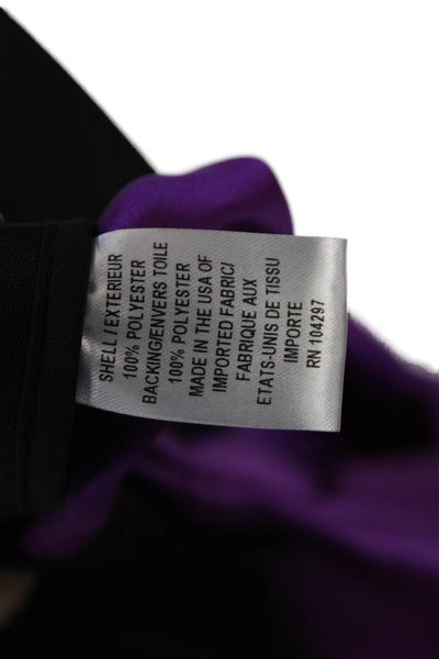 Milly Womens Two-Toned Elastic Waist Zip Up Asymmetrical Skirt Purple Size 6