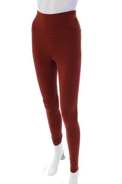 Athleta Womens Stretch Solid Mid-Rise Activewear Ankle Leggings Orange Size XXS