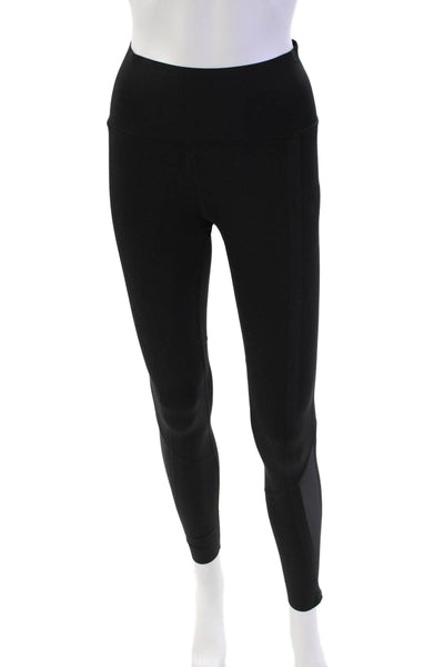 Athleta Womens Stretch Solid Mid-Rise Activewear Ankle Leggings Black Size XST