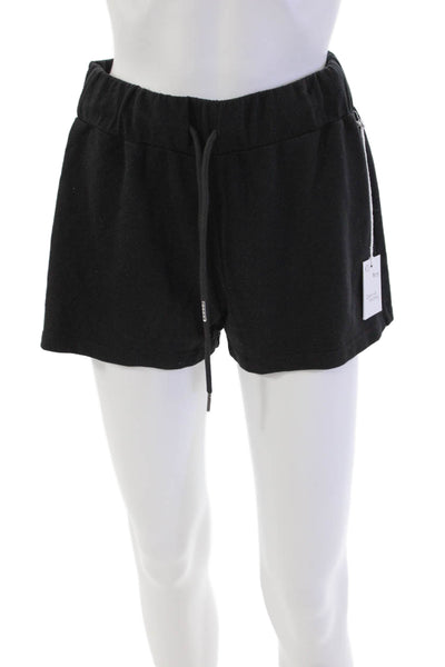Lejule Cotton Donna Shorts Elastic Drawstring Waist Casual Shorts Black Size XS