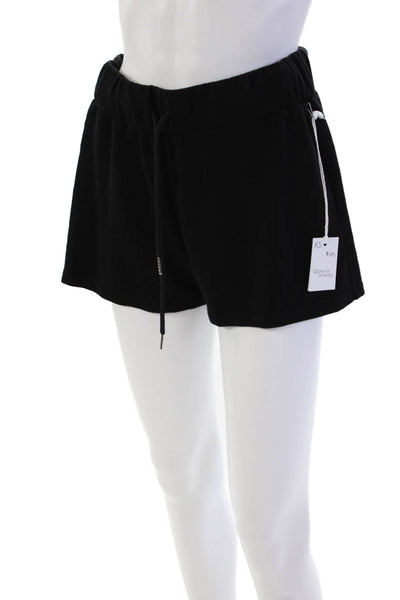 Lejule Cotton Donna Shorts Elastic Drawstring Waist Casual Shorts Black Size XS