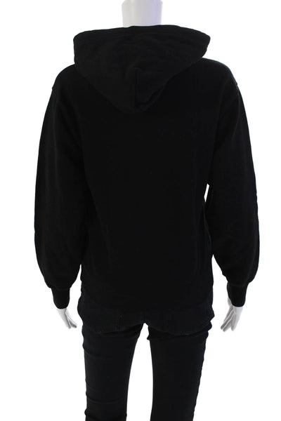 TNA Womens Long Sleeve Pullover Mushroom Hoodie Sweatshirt Black Size 2XS