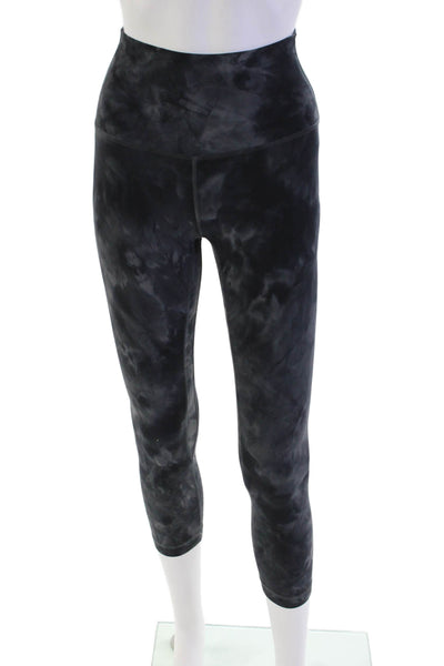 Lululemon Womens Mid Rise Tie Dyed Stretch Knit Cropped Pants Blue Size 0