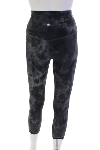 Lululemon Womens Mid Rise Tie Dyed Stretch Knit Cropped Pants Blue Size 0