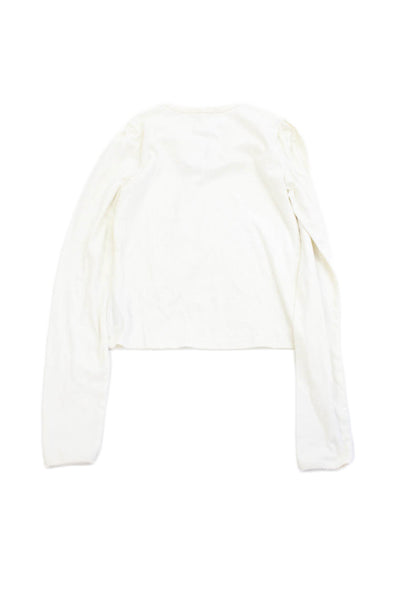 Crewcuts Girls Long Sleeve Pointelle Sweater White Cotton Size 12-14