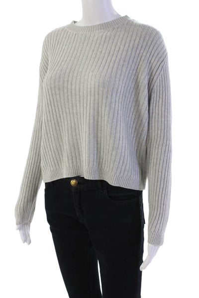Majorelle Womens Long Sleeve Crew Neck Ribbed Knit Sweater Gray Size Extra Small