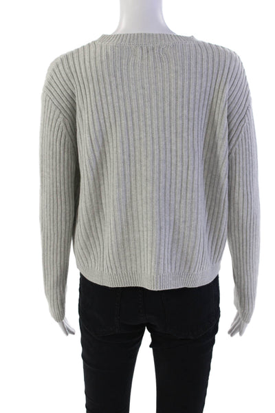 Majorelle Womens Long Sleeve Crew Neck Ribbed Knit Sweater Gray Size Extra Small