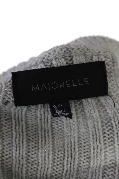 Majorelle Womens Long Sleeve Crew Neck Ribbed Knit Sweater Gray Size Extra Small
