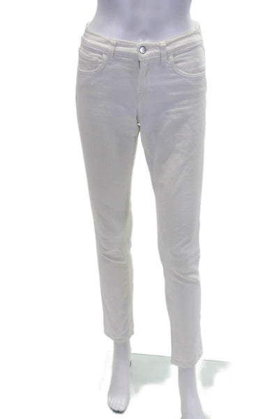 J Brand Womens Cotton Mid Rise 5 Pocket Slim Straight Leg Jeans White Size 26