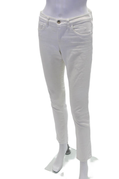 J Brand Womens Cotton Mid Rise 5 Pocket Slim Straight Leg Jeans White Size 26