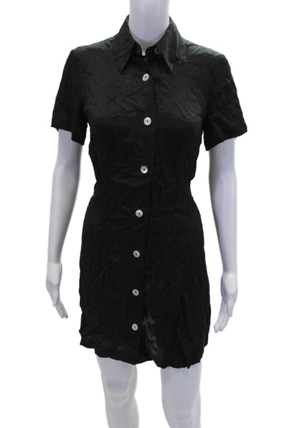 Stockholm Atelier + Other Stories Womens Collared Mini Shirt Dress Black Size 2