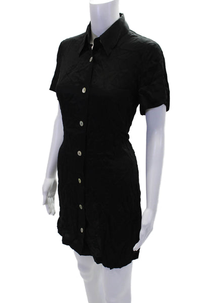 Stockholm Atelier + Other Stories Womens Collared Mini Shirt Dress Black Size 2