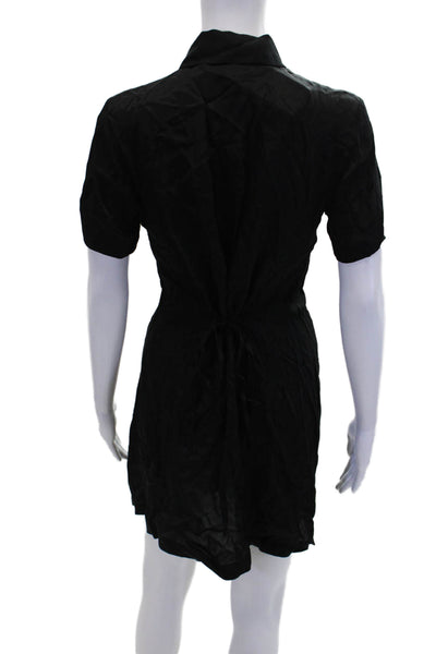 Stockholm Atelier + Other Stories Womens Collared Mini Shirt Dress Black Size 2