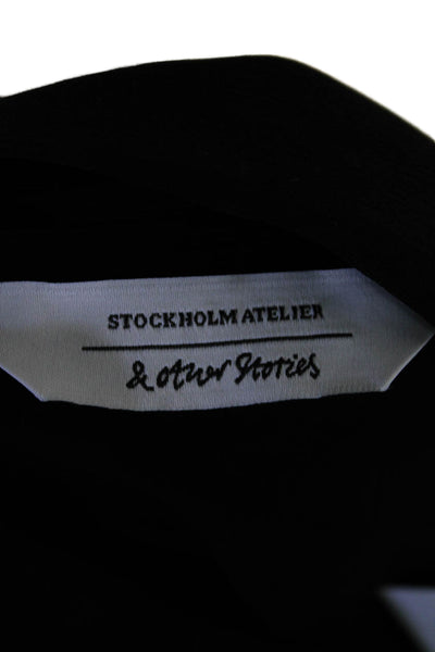 Stockholm Atelier + Other Stories Womens Collared Mini Shirt Dress Black Size 2