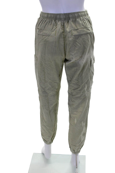 John Elliott Womens Mid Rise Drawstring Cargo Jogger Pants Green Size 0