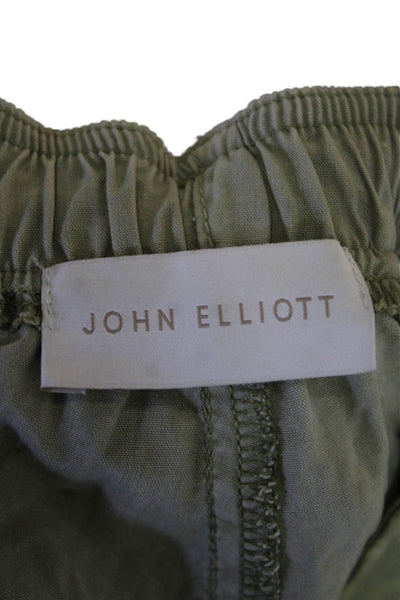 John Elliott Womens Mid Rise Drawstring Cargo Jogger Pants Green Size 0