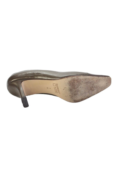 Amalfi Womens Textured Slip On Colorblock Lined Pump Heels Brown Size 7