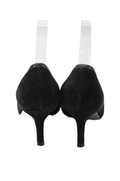 Judith Leiber Womens Pointed Toe Slip On High Heel Pumps Black Size 7