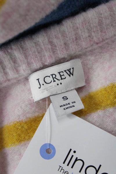 J Crew Womens Cotton Long Sleeve Round Neck Stripe Knit Sweater Multi Size S