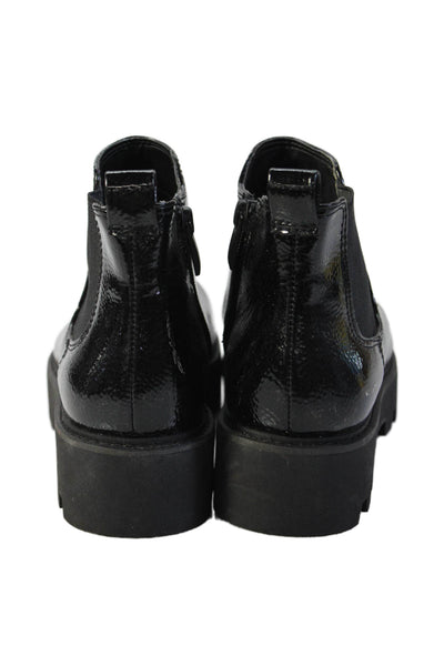 Franco Sarto Womens Textured Zio Rounded Toe Chunky Sleek Booties Black Size 7